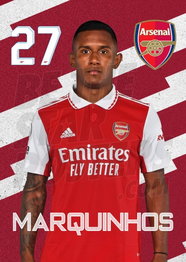 Marquinhos Arsenal Headshot Poster A4 22/23