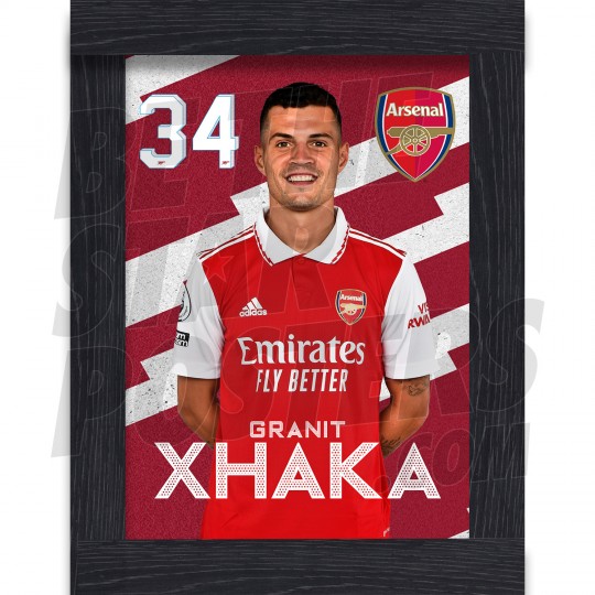 Xhaka Arsenal Framed Headshot Poster A4 22/23