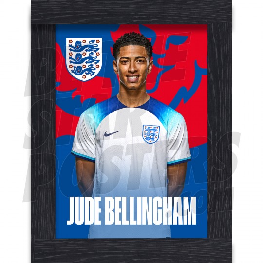 Bellingham England Home Framed H/S Poster A4 22/23