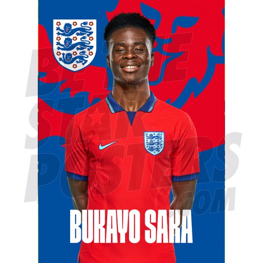 Saka England Away H/S Poster A3 22/23