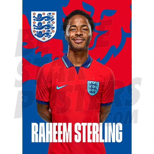 Sterling England Away H/S Poster A4 22/23
