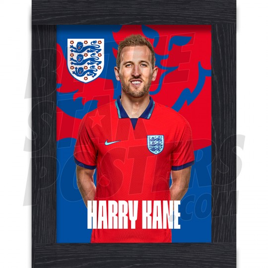 Kane England Away Framed H/S Poster A4 22/23