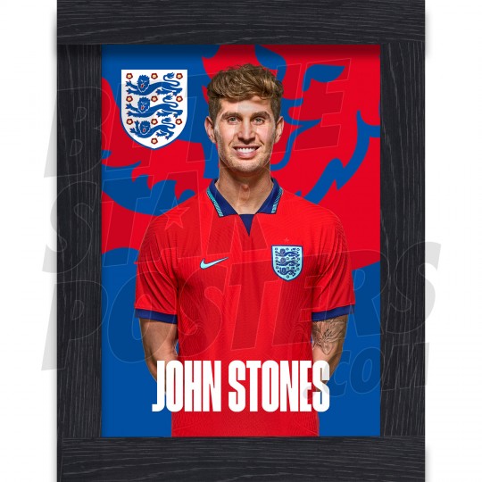 Stones England Away Framed H/S Poster A4 22/23