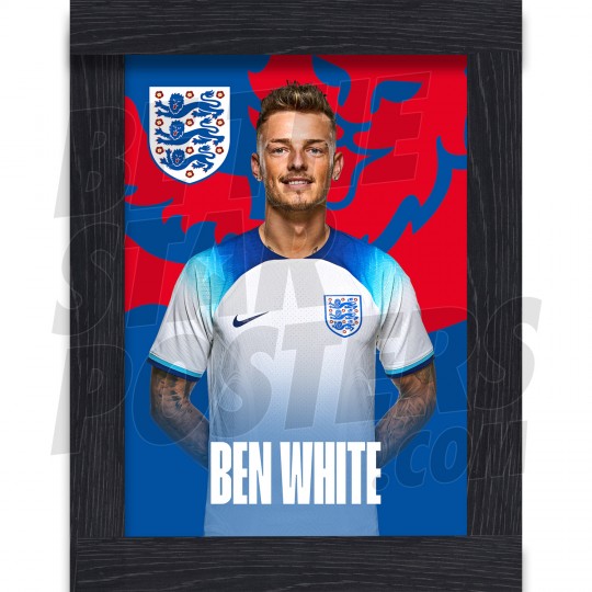 White England Home Framed H/S Poster A3 22/23