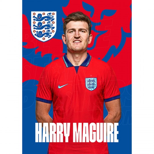Maguire England Away H/S Poster A3 22/23