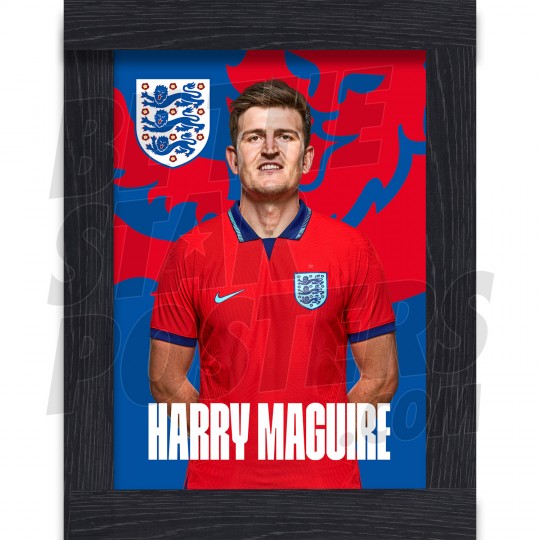 Maguire England Away Framed H/S Poster A4 22/23