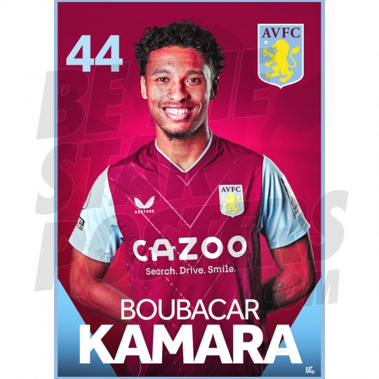 Kamara Aston Villa Headshot Poster A4 22/23