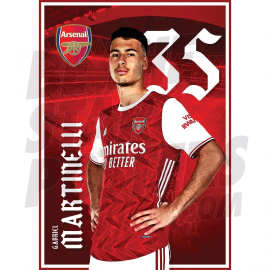 Gabriel Martinelli Arsenal Headshot Poster 20/21