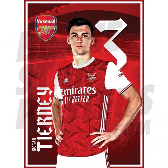 Kieran Tierney Arsenal FC Headshot Poster A3 20/21