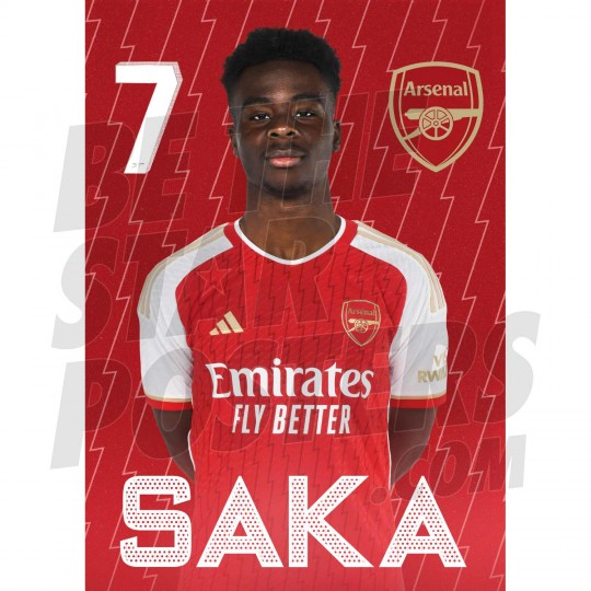 Bukayo Saka 23/24 Arsenal Headshot Poster