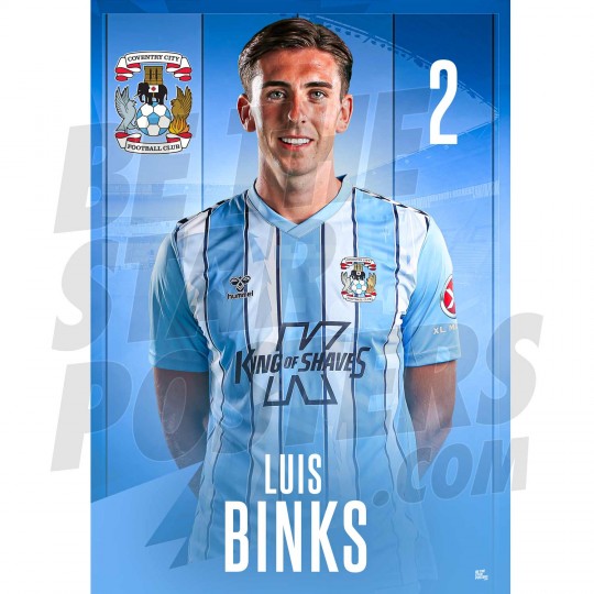 Coventry City FC Binks 23/24 Headshot Poster
