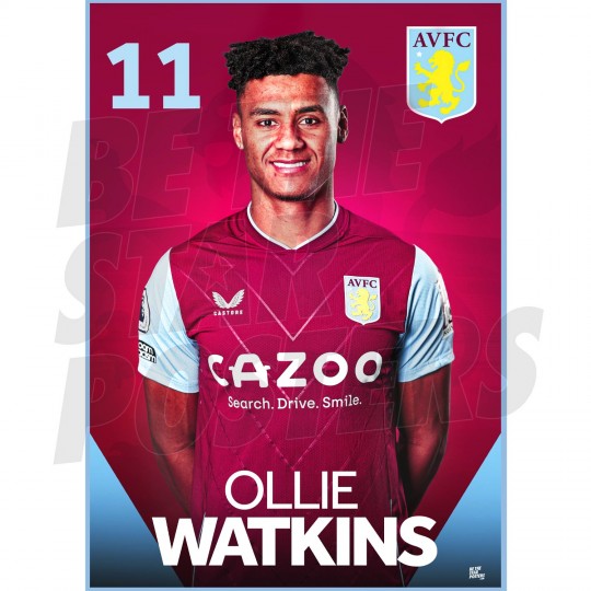 Aston Villa FC Watkins 22/23 Headshot Poster
