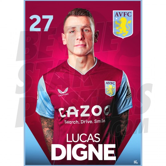 Aston Villa FC Digne 22/23 Headshot Poster