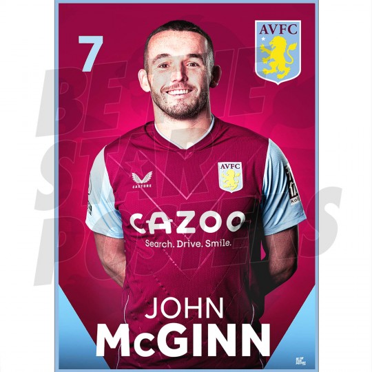 Aston Villa FC Mcginn 22/23 Headshot Poster