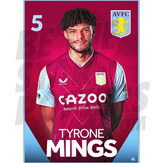 Aston Villa FC Mings 22/23 Headshot Poster
