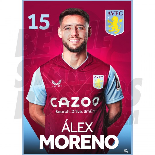 Aston Villa FC Moreno 22/23 Headshot Poster