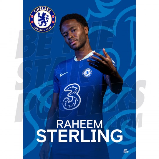 Chelsea FC Sterling 22/23 Headshot Poster