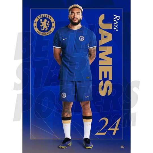 Chelsea FC James 23/24 Headshot Poster