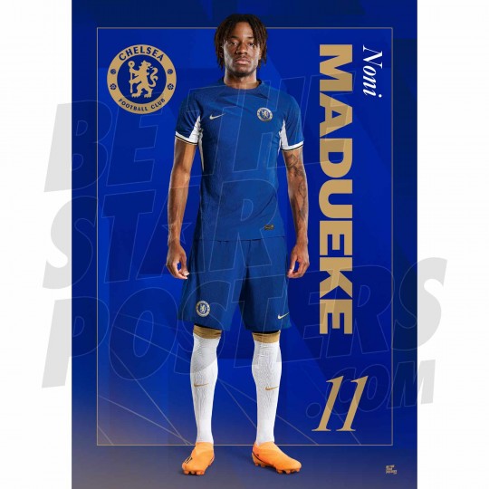 Chelsea FC Madueke 23/24 Headshot Poster