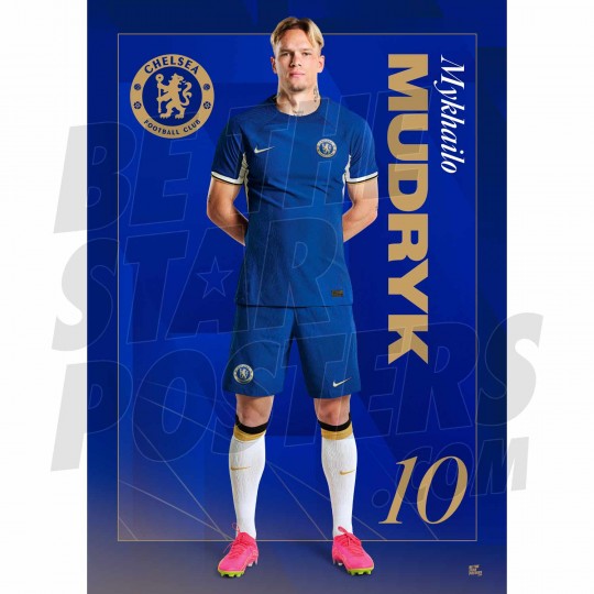 Chelsea FC Mudryk 23/24 Headshot Poster