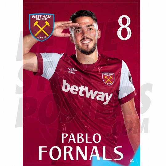 West Ham United FC Fornals 23/24 Headshot Poster