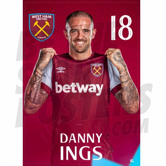 West Ham United FC Ings 23/24 Headshot Poster