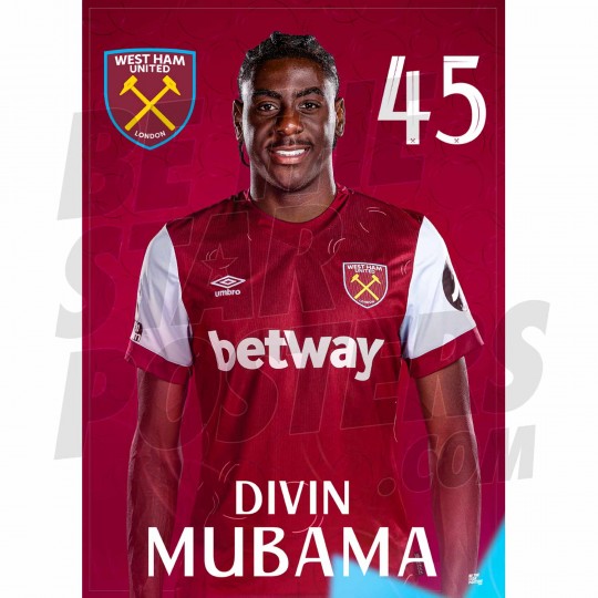 West Ham United FC Mubama 23/24 Headshot Poster