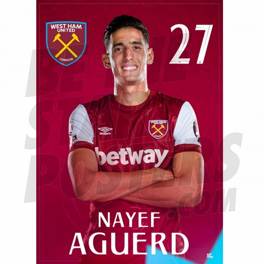 West Ham United FC Aguerd 23/24 Headshot Poster