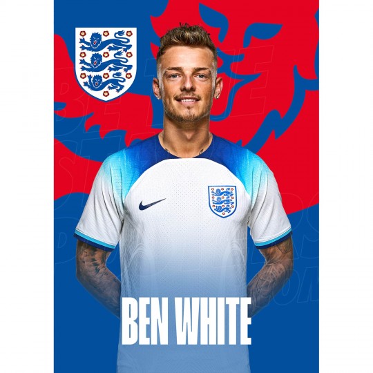 England White Home 22/24 Headshot Poster
