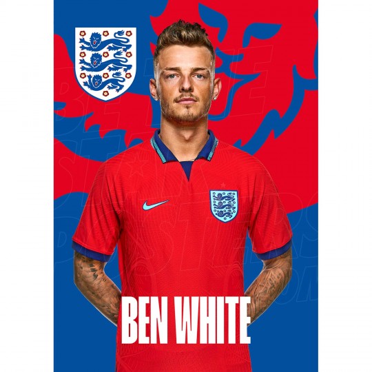England White Away 22/24 Headshot Poster