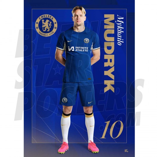 Chelsea FC Mudryk 23/24 Headshot Poster