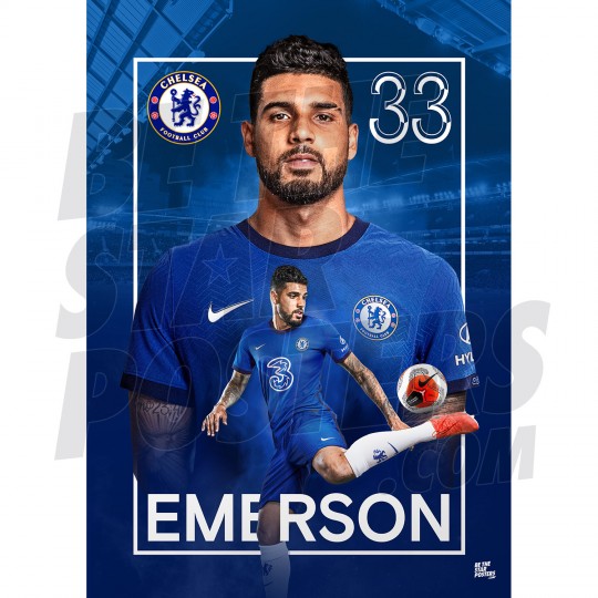 Emerson Chelsea FC Headshot Poster 20/21 A3