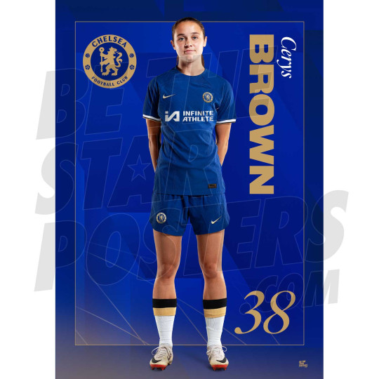 Chelsea FC Brown 23/24 Headshot Poster