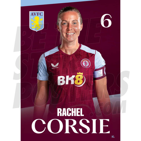 Aston Villa FC Corsie 23/24 Headshot Poster