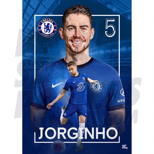 Jorginho Chelsea FC Headshot Poster 20/21 A3
