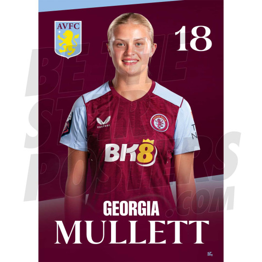 Aston Villa FC Mullett 23/24 Headshot Poster