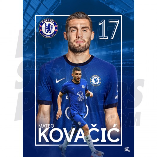 Kovacic Chelsea FC Headshot Poster 20/21 A3