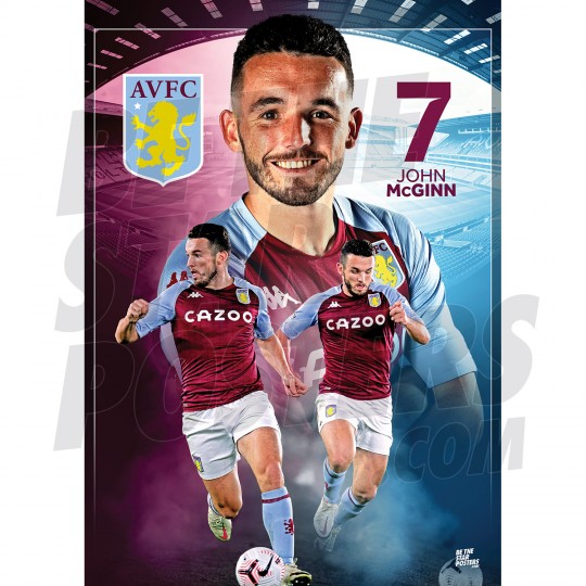 John McGinn Aston Villa FC Action Poster 20/21