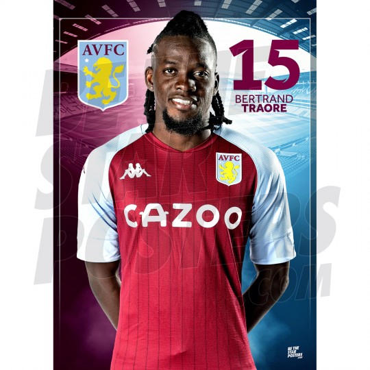 Bertrand Traore Aston Villa FC Headshot A3 20/21