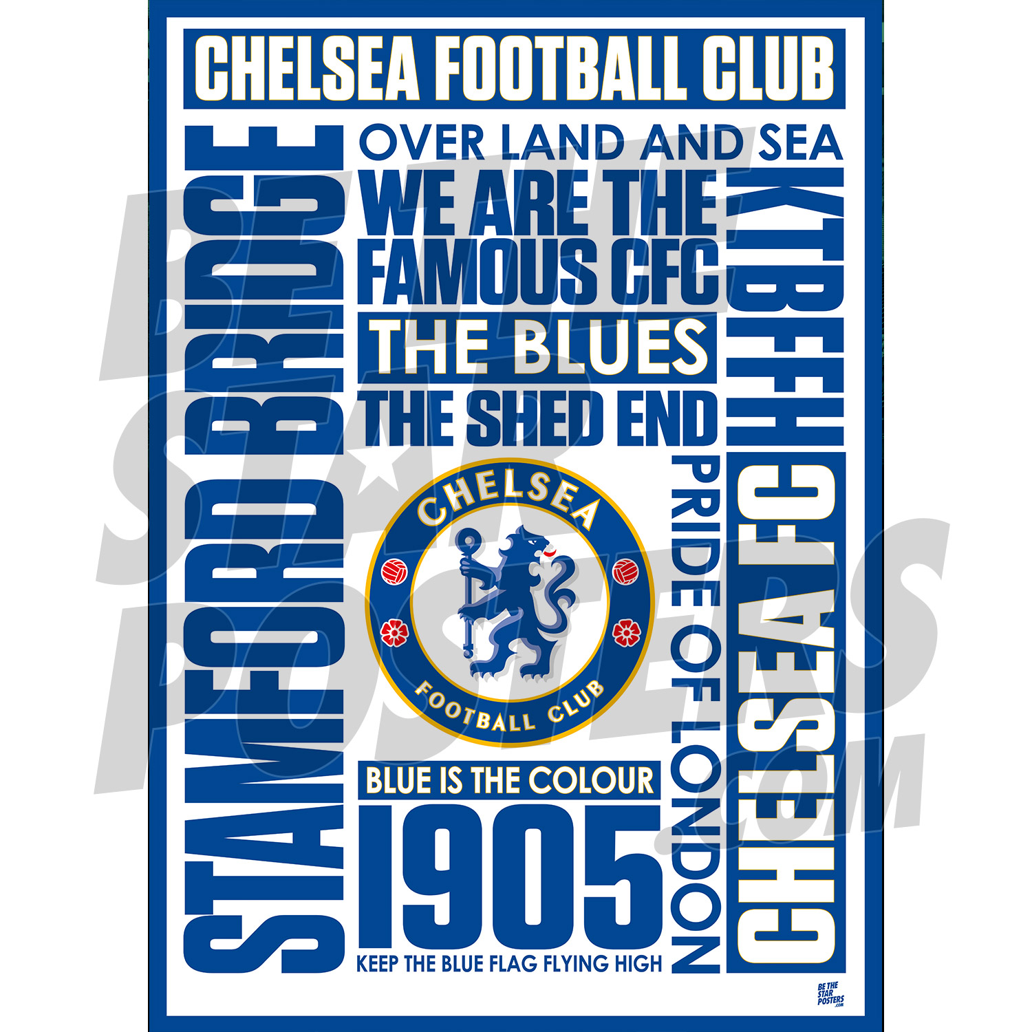 Chelsea Fc Blue Is The Colour Poster A2 A3 Be The Star Posters
