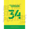 Gibson Norwich City Shirt Poster A4 20/21