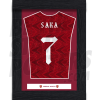 Saka Arsenal FC Framed Shirt Poster A4 20/21