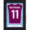 Watkins Aston Villa Framed Shirt Poster A4 20/21