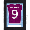 Wesley Aston Villa Framed Shirt Poster A4 20/21