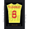 Cleverley Watford FC Framed Shirt Poster A4 20/21