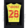 Sanchez Watford FC Framed Shirt Poster 20/21