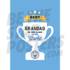 Best Grandad In The Land Manchester City Poster A3