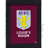 Aston Villa Personalised Bedroom Crest A3 Framed