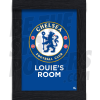 Chelsea FC Personalised Bedroom Crest A3 Framed