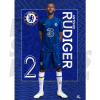 Rudiger Chelsea FC Headshot Poster A4 21/22